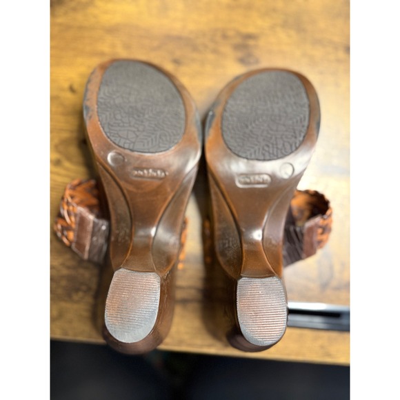 Nurture Wedge Joplin Sandals T-Strap Braided Leather Brown ‎ Comfortable Shoes - Picture 5 of 6